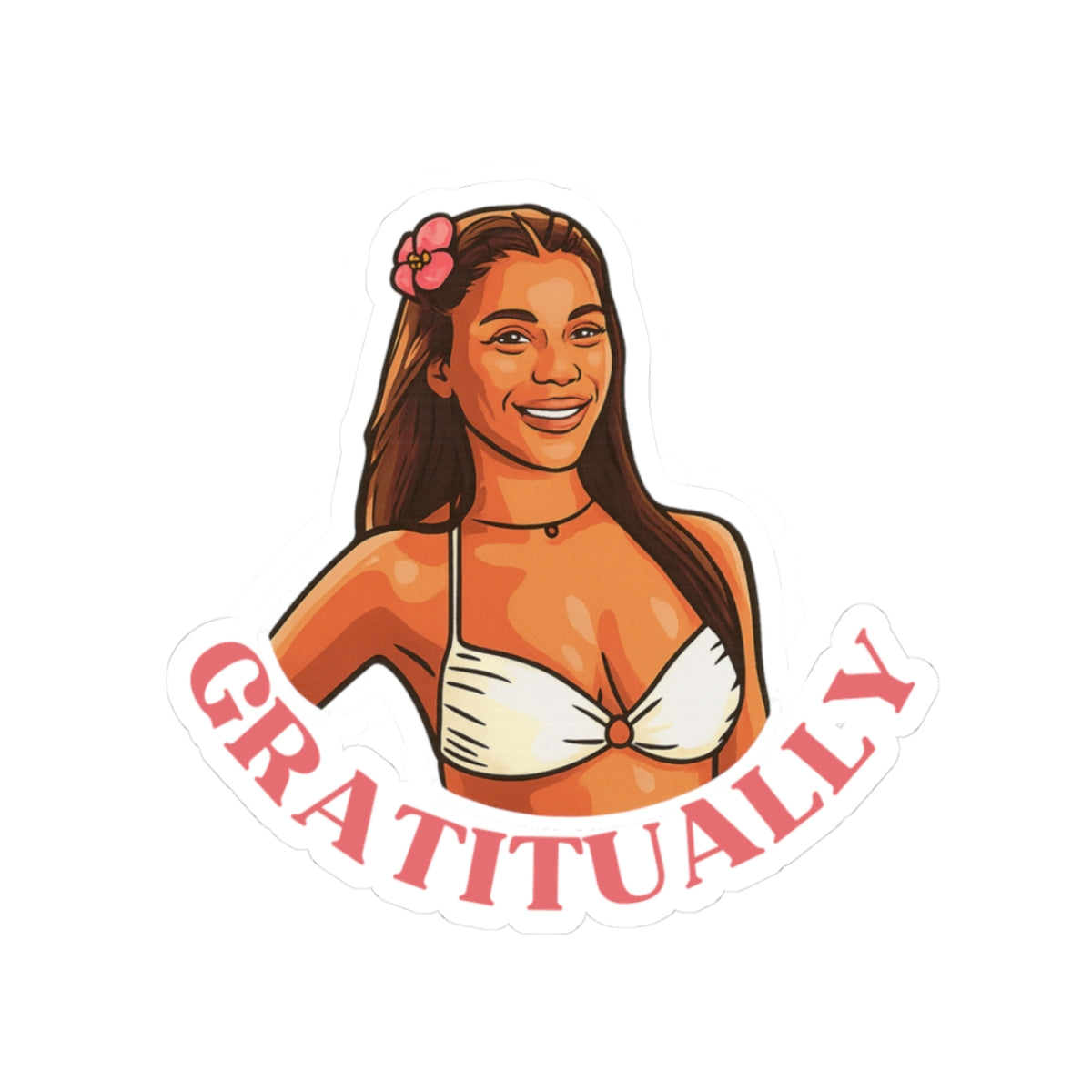 Gratitually, Love Island Gifts, Love Island USA Season 7, Kiss-Cut Stickers, Laptop Decal, Water Bottle Sticker, Tropical Vibes, Amaya Papaya Sticker