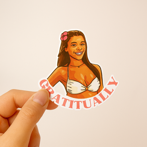 Gratitually, Love Island Gifts, Love Island USA Season 7, Kiss-Cut Stickers, Laptop Decal, Water Bottle Sticker, Tropical Vibes, Amaya Papaya Sticker